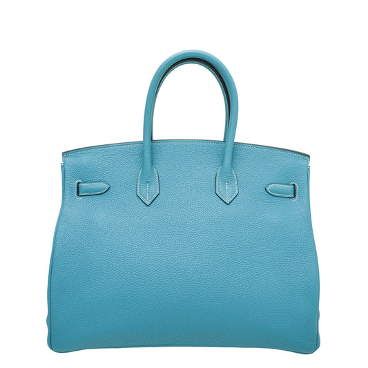 Hermes Blue Jeans Birkin 35 Bag