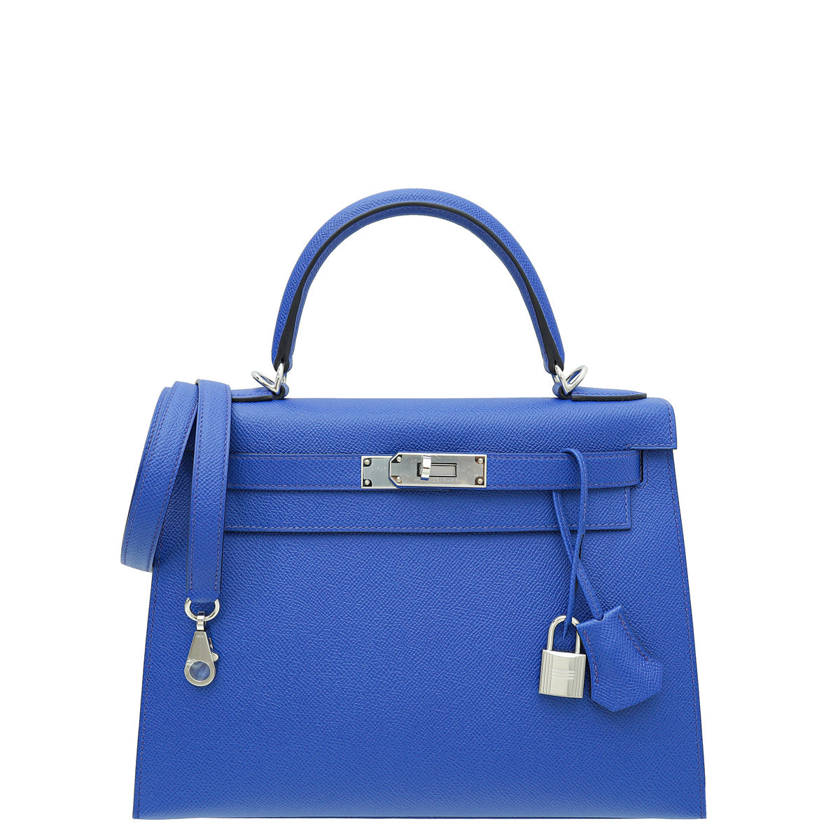 Hermes Bleu Electric 28 Sellier Kelly Bag