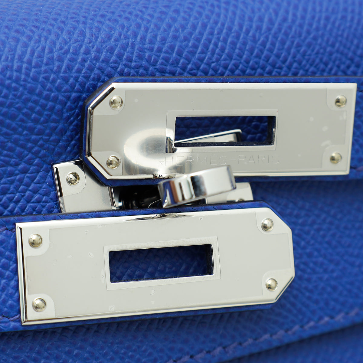 Hermes Bleu Electric 28 Sellier Kelly Bag