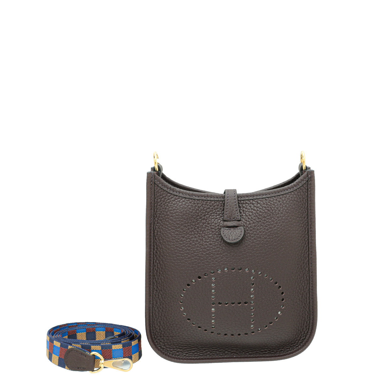 Hermes Multicolor Evelyne TPM Bag W /Quadrille Strap