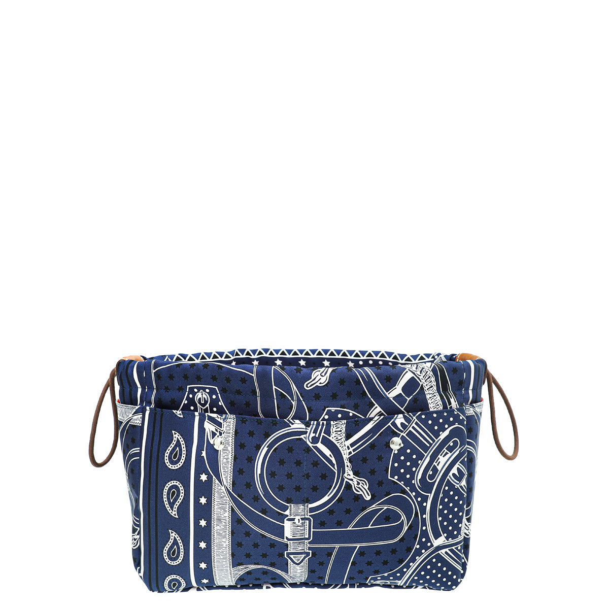 Hermes Bleu Nuit Fourbi 25 "Eperons d'Or" Print Pouch