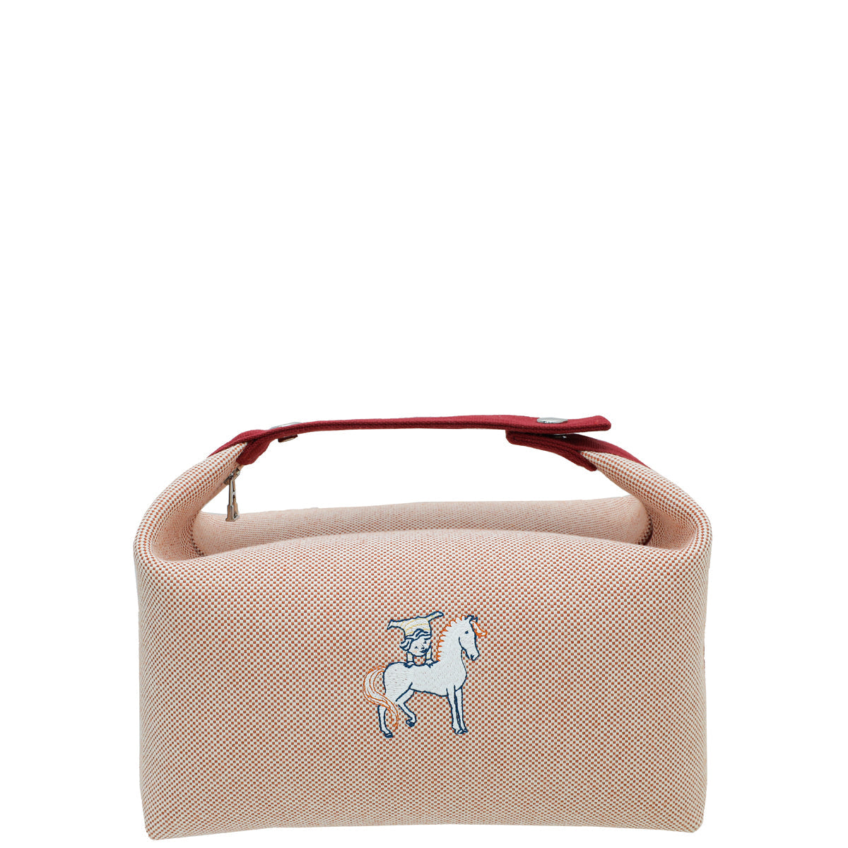 Hermes Terracotta Bride-a-Brac Cabriole Herringbone Large Case Pouch