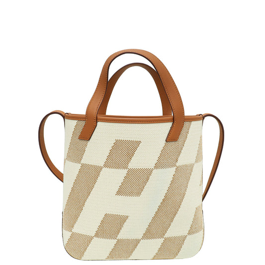 Hermes Bicolor Cabas H en Biais 27 Toile H Swift Bag