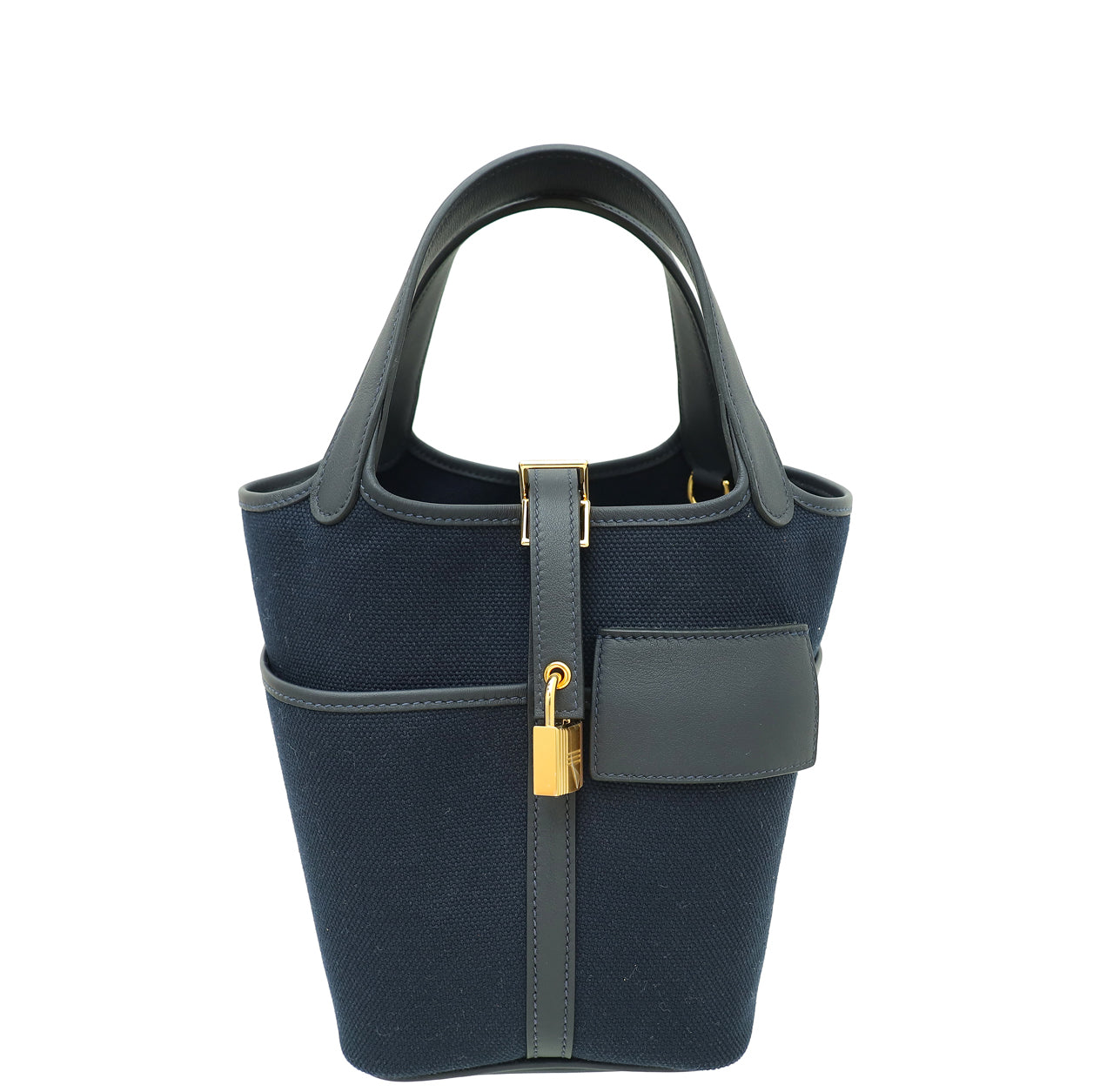 Hermes Bleu Marine Cargo Toile Goeland & Swift Picotin Lock 18 Bag