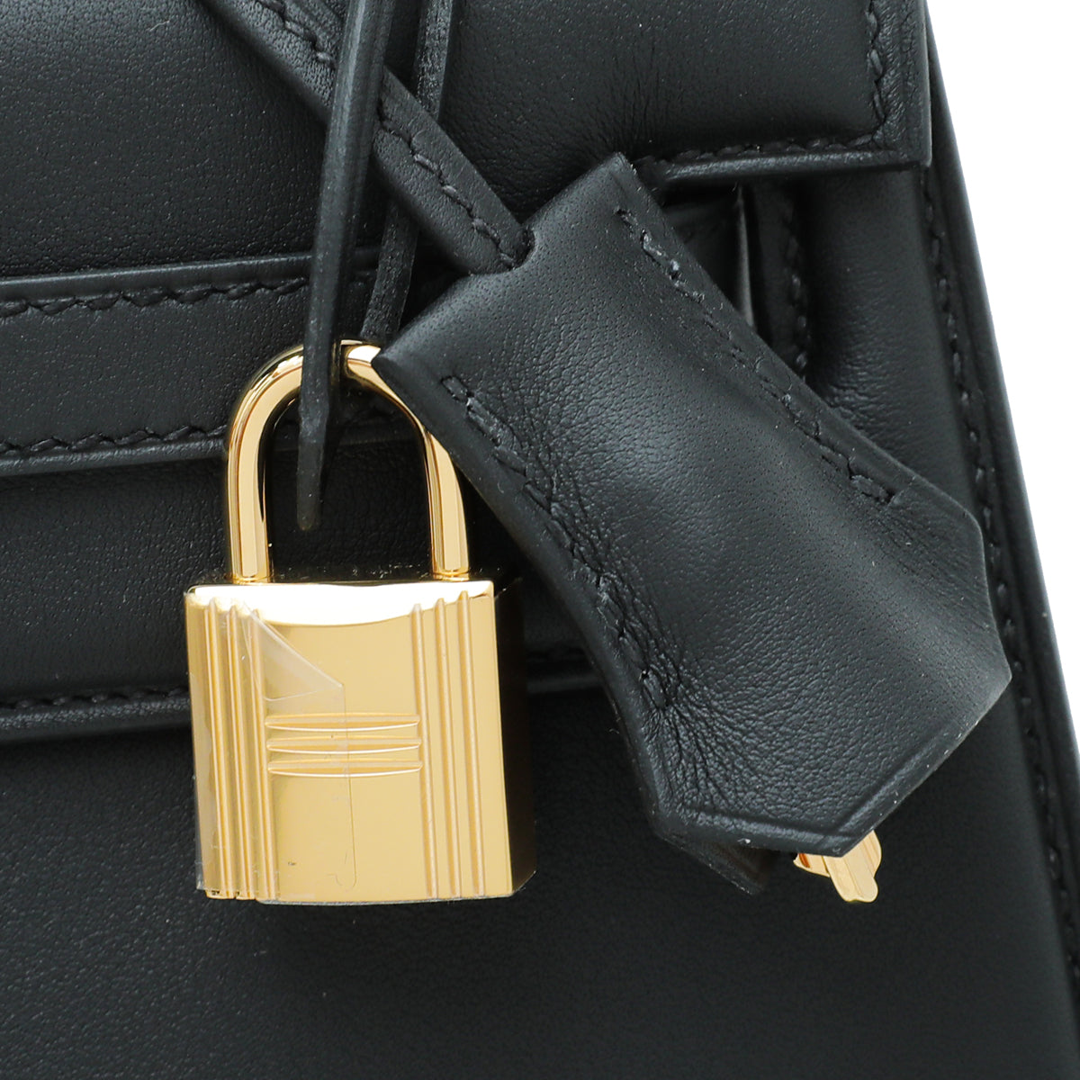 Hermes Noir Padded Sellier Kelly 25 Bag