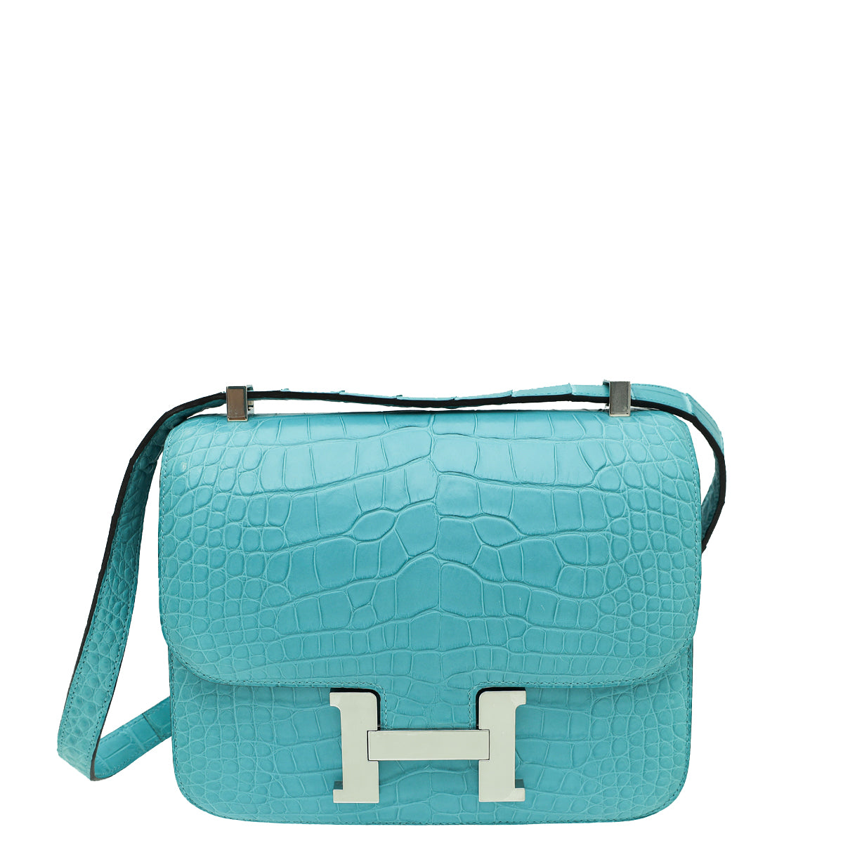 Hermes Bleu Saint Matte Alligator Constance 24 Bag