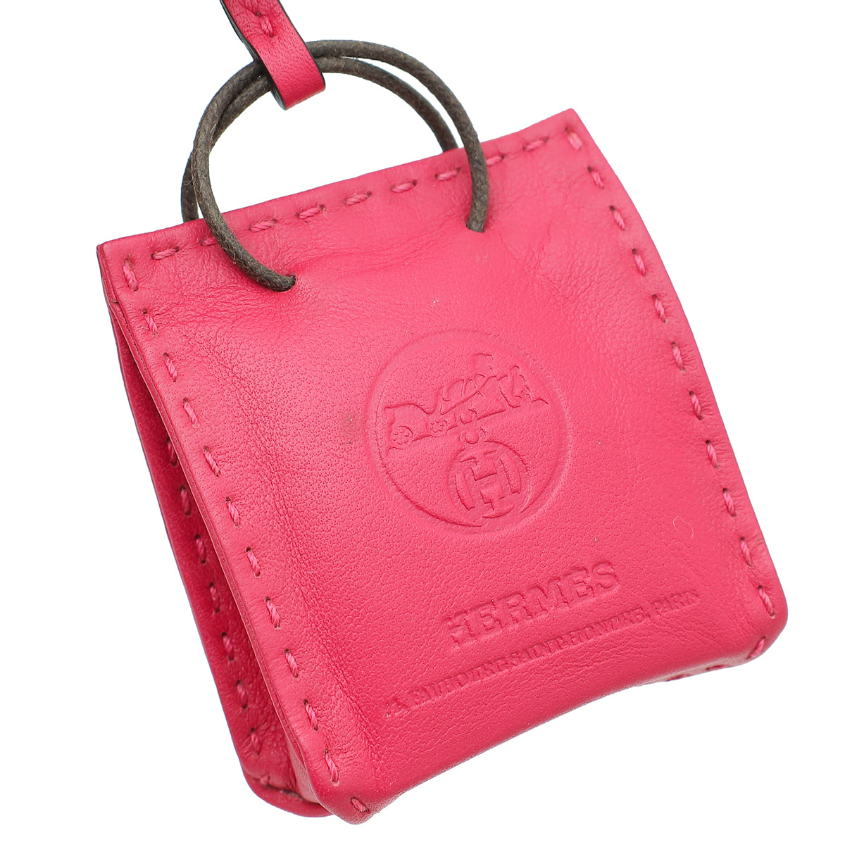 Hermes Rose Mexico Shopping Bag Charm