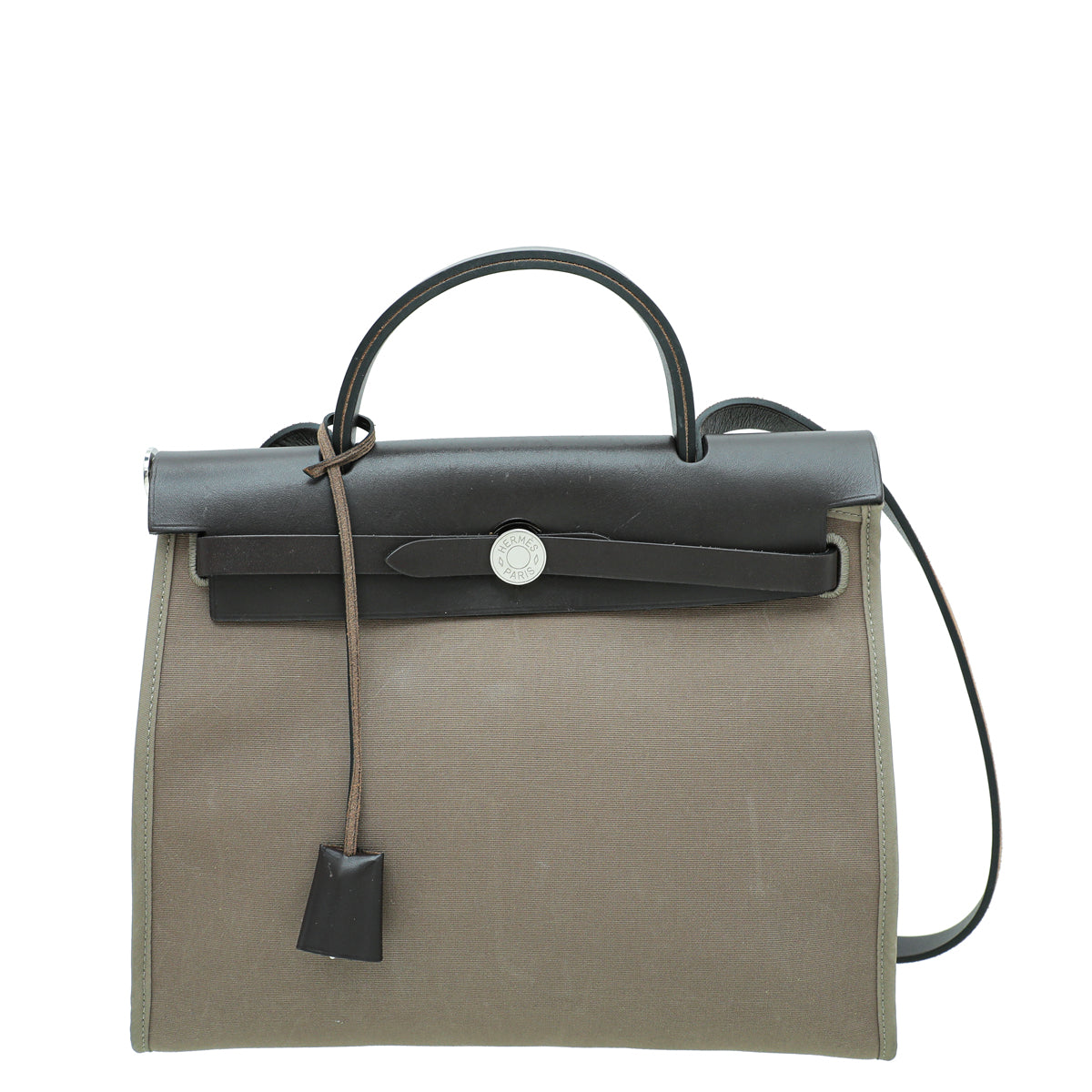 Hermes Bicolor Herbag Vache Hunter Toile PM Bag