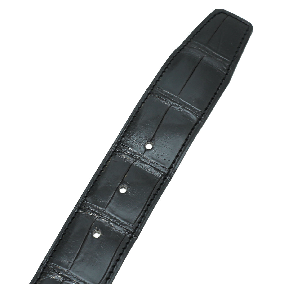 Hermes Noir Shiny Crocodile Porosus H Belt