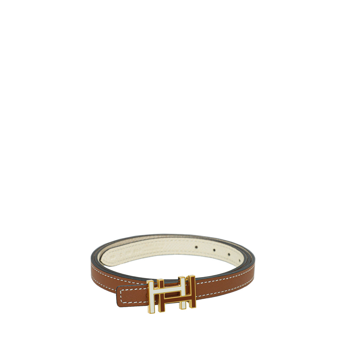 Hermes Bicolor Au Carre Double H 13mm Belt