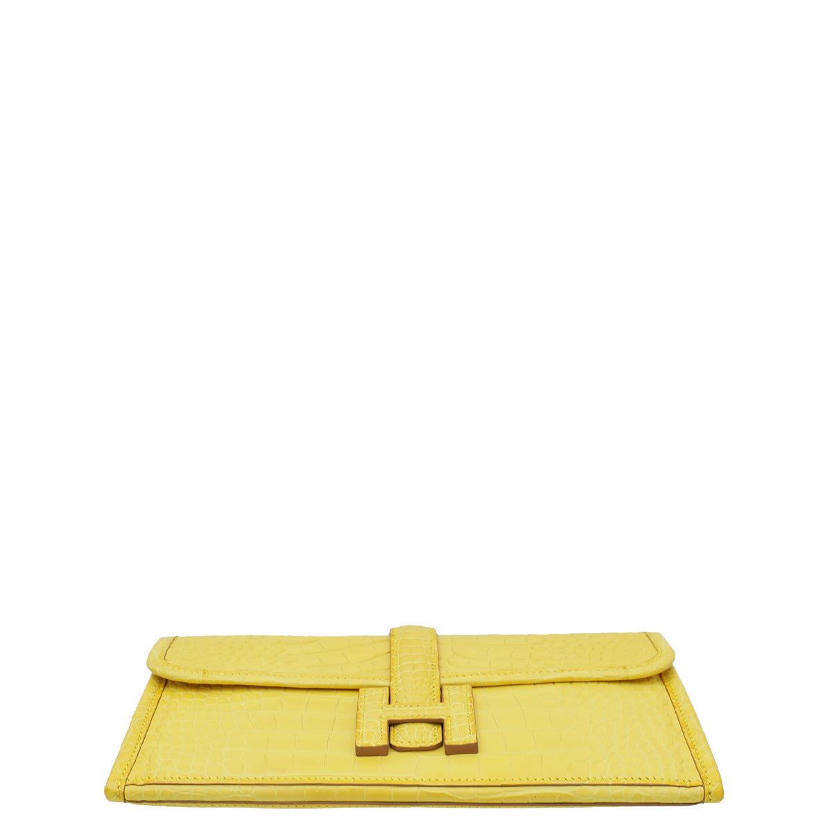 Hermes Mimosa Matte Alligator Jige Duo Clutch