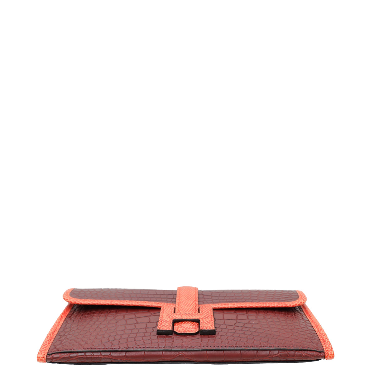 Hermes Bicolor Matte Alligator Lizard Jige Duo Clutch