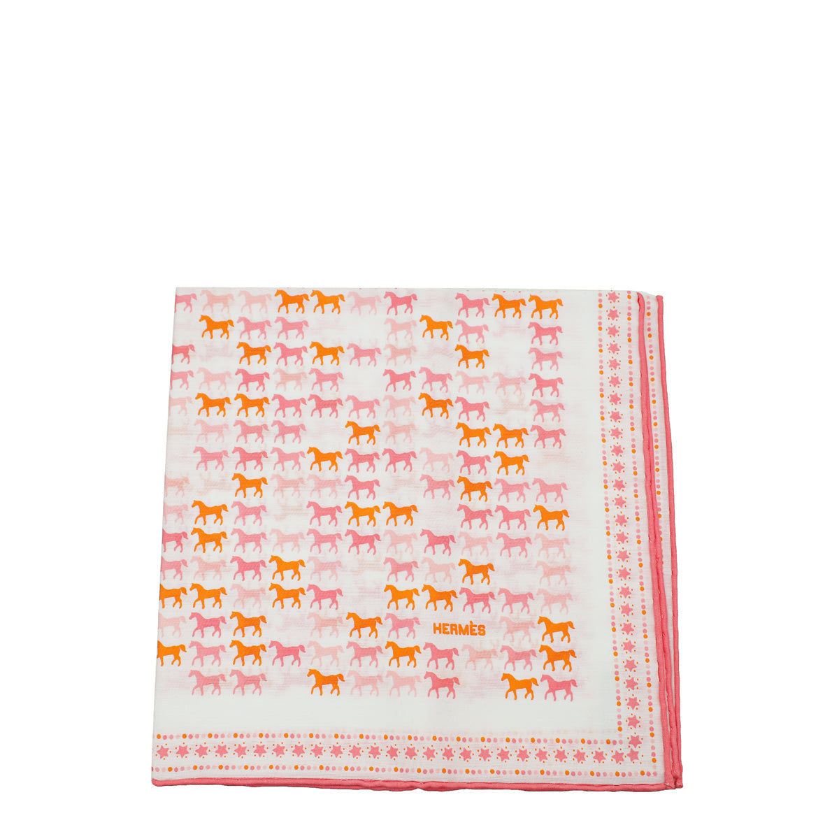 Hermes Rose Petale Band Caval Etoile Bandana Cotton 40