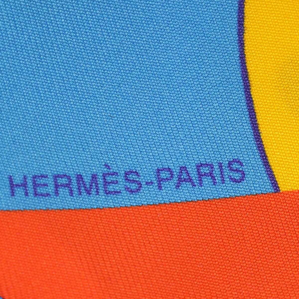 Hermes Tricolor Silk Graff Graffiti Twilly