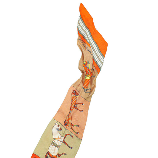 Hermes Orange Multicolor Couvertures Nouvelles Silk Twilly