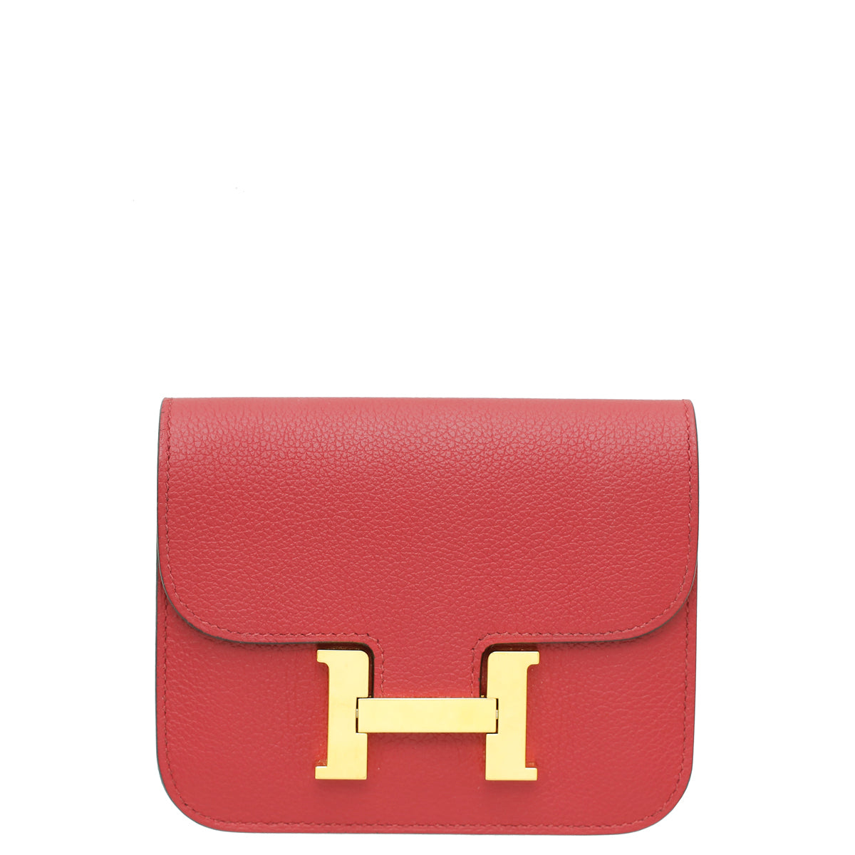 Hermes Rouge H Constance Evercolor Slim Wallet