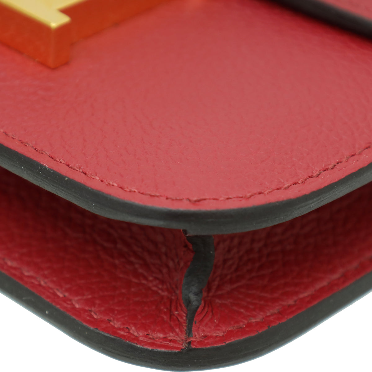 Hermes Rouge H Constance Evercolor Slim Wallet