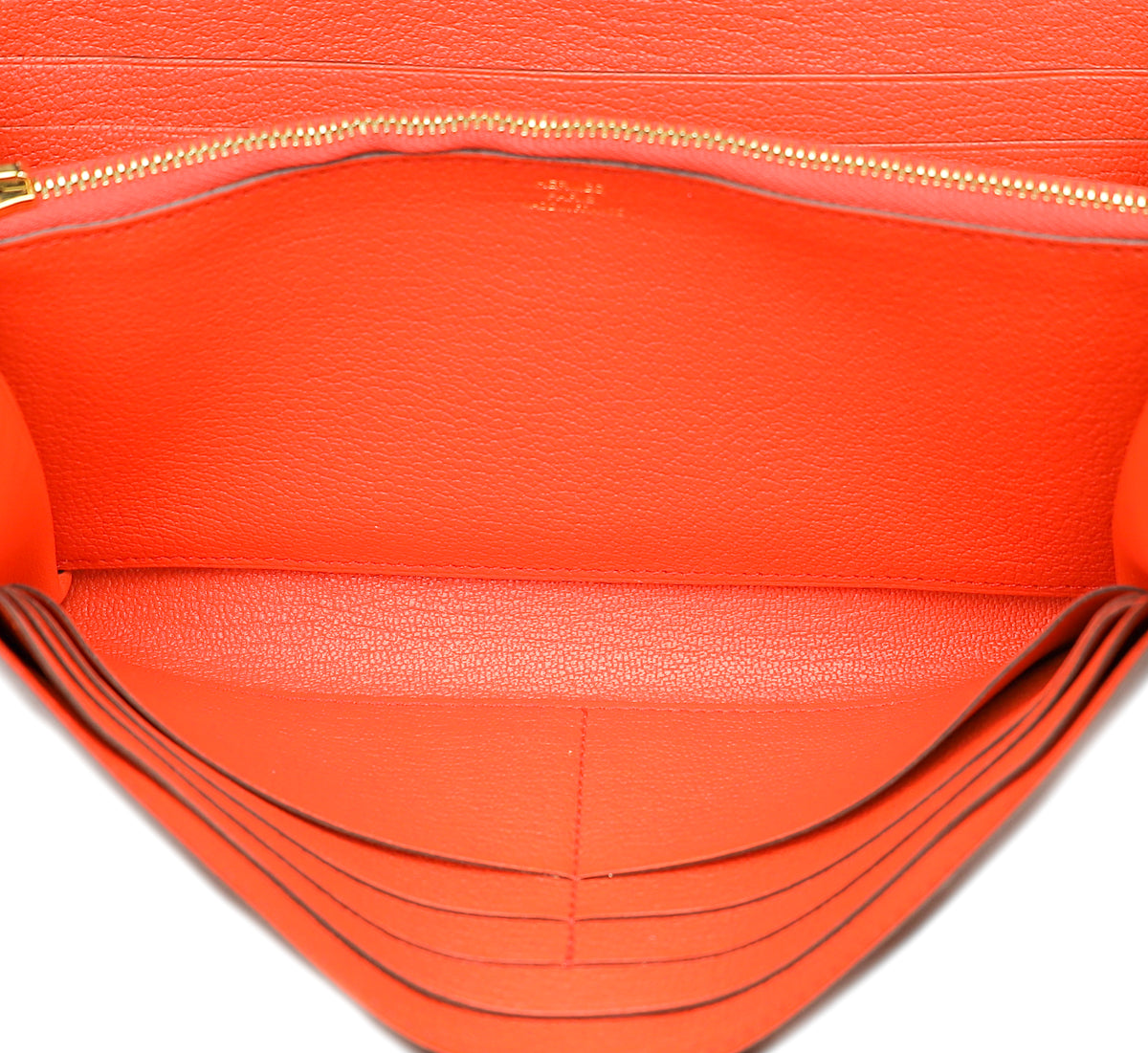 Hermes Rouge H Terre Battue Ghillies Verso Classic Kelly Wallet