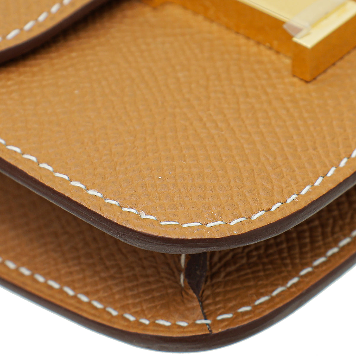 Hermes Gold Constance Slim Wallet