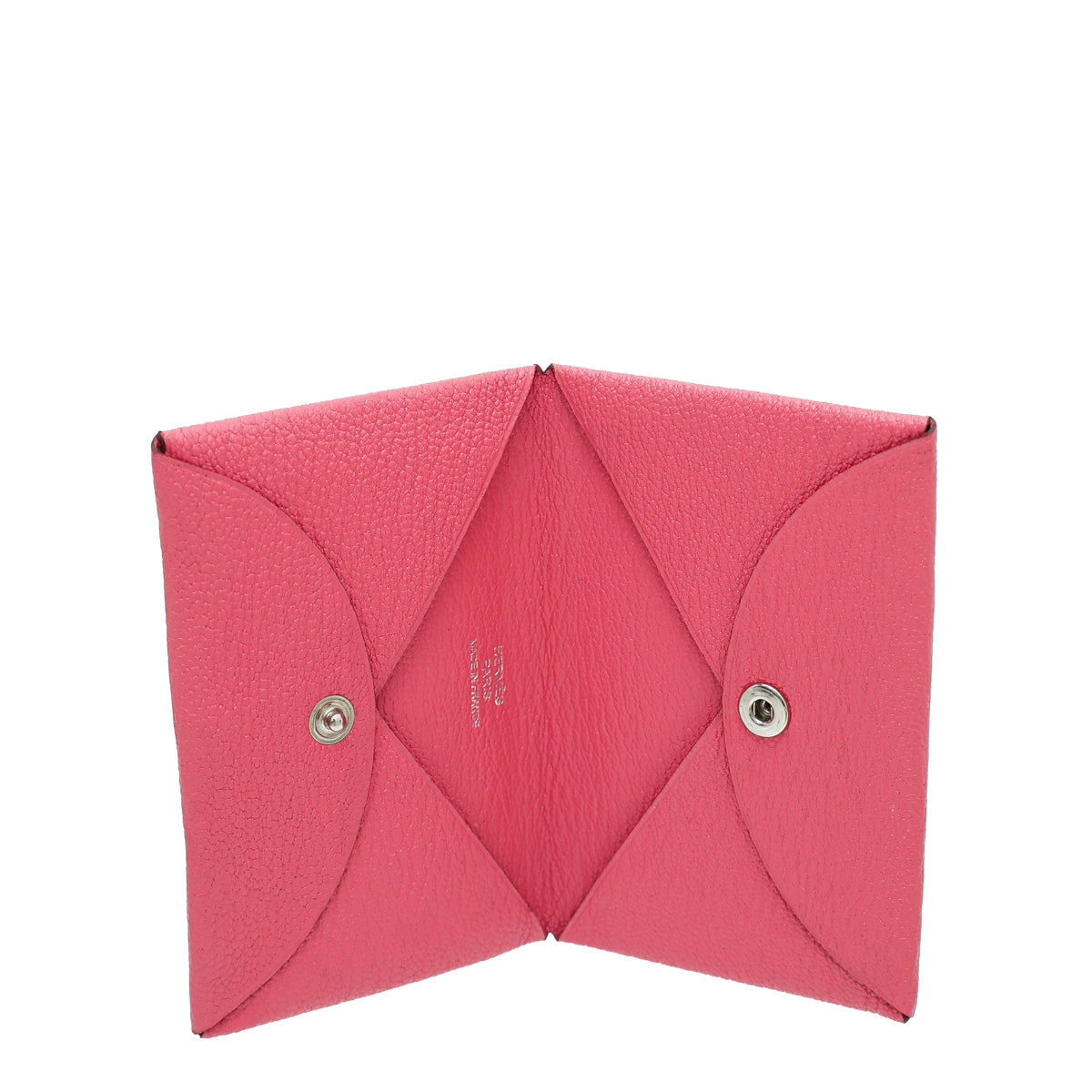 Hermes Rose Azalee Chevre Mysore Calvi Card Holder