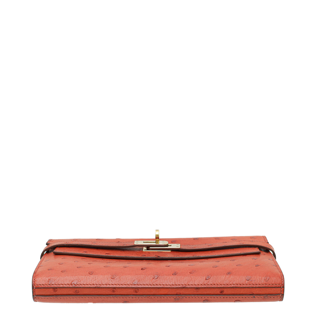 Hermes Cognac Ostrich Kelly Classic Wallet