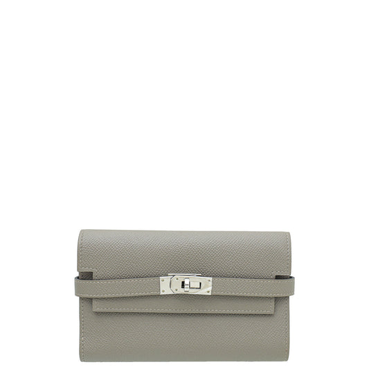 Hermes Gris Asphalt Kelly Classic Medium Wallet