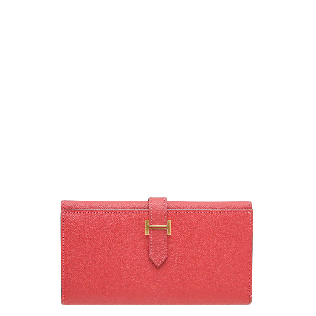 Hermes Rouge Casaque Bearn Wallet