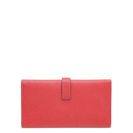 Hermes Rouge Casaque Bearn Wallet