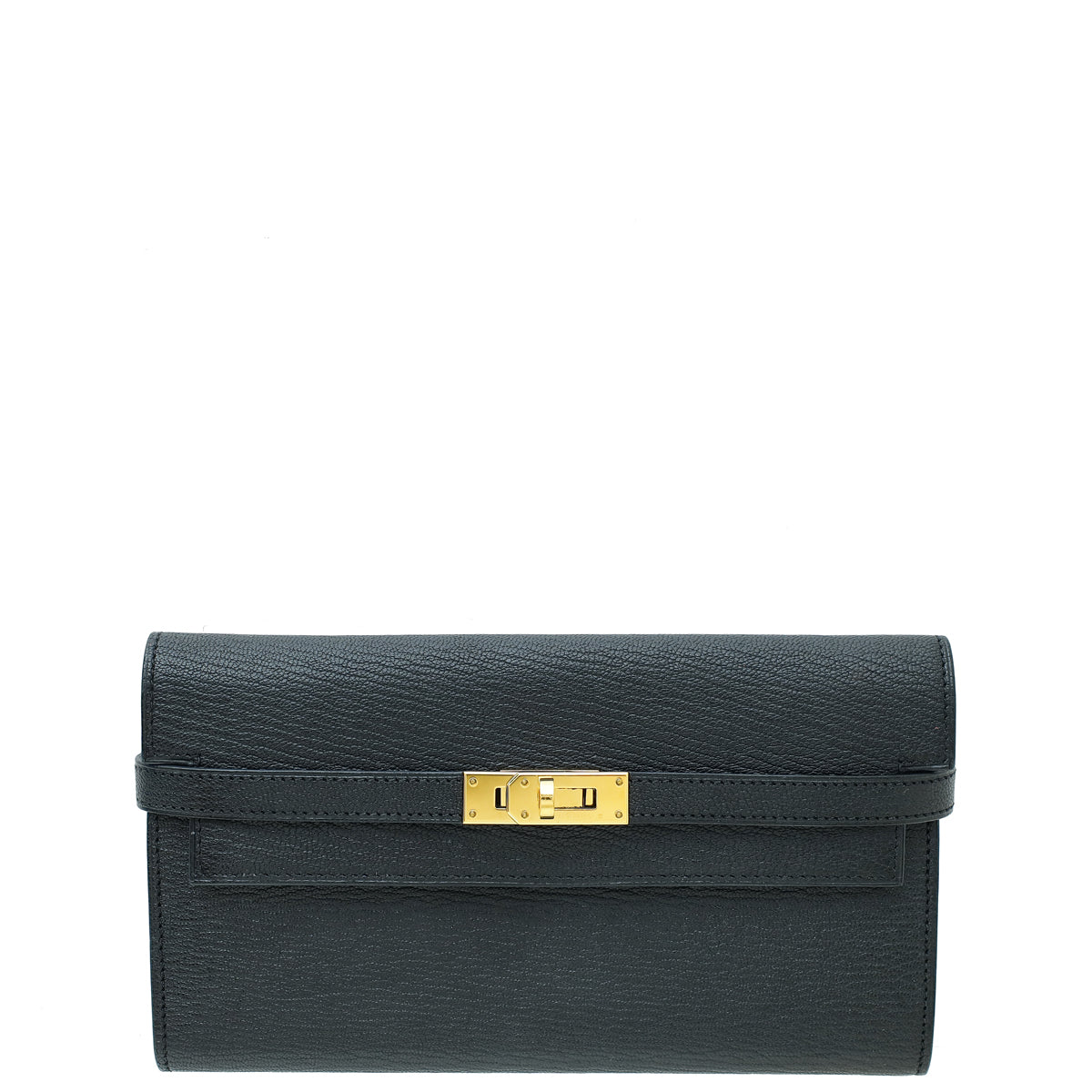 Hermes Noir Mysore Goatskin Kelly Classic Wallet