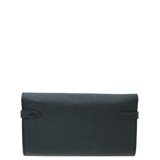 Hermes Noir Mysore Goatskin Kelly Classic Wallet