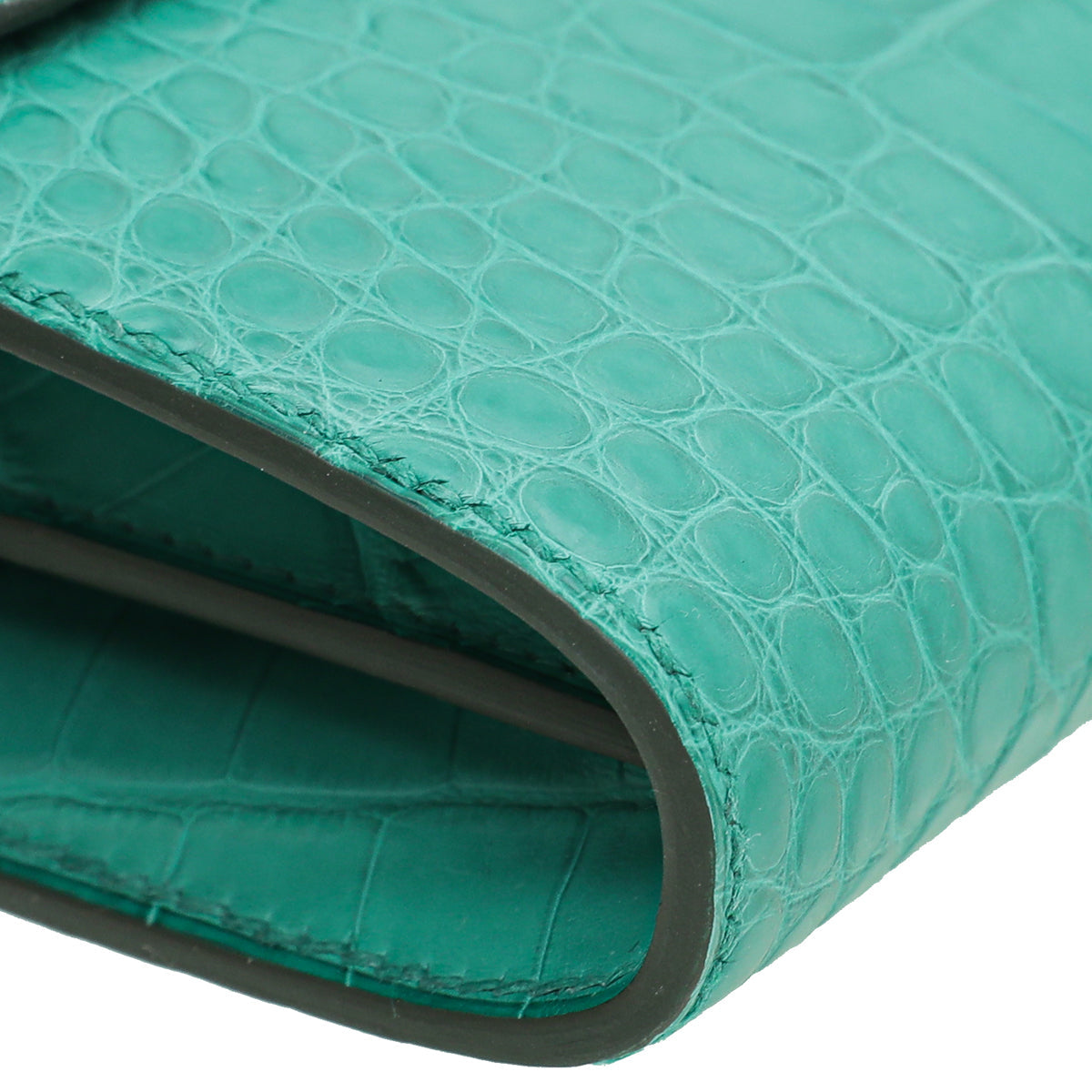 Hermes Vert Jade Matte Alligator Constance To Go Wallet