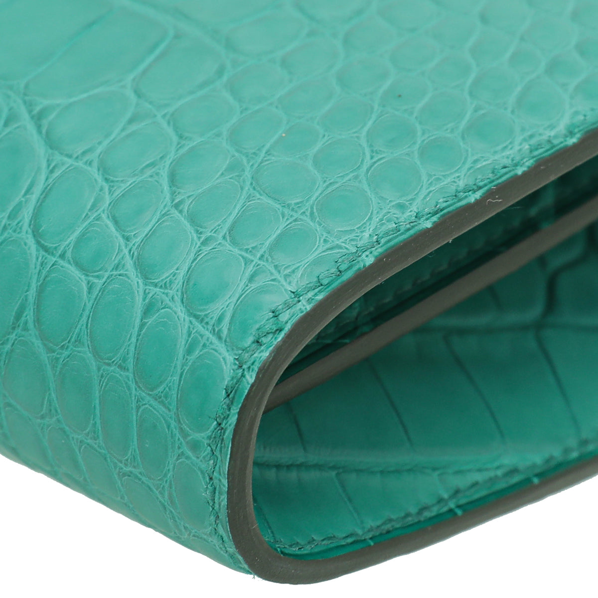 Hermes Vert Jade Matte Alligator Constance To Go Wallet