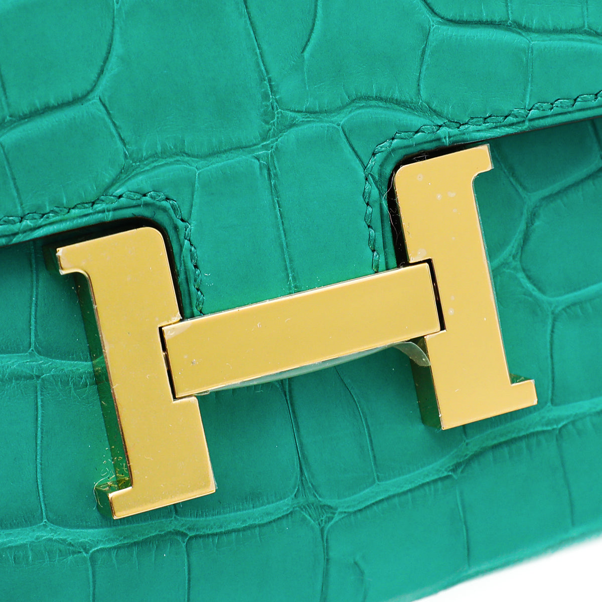 Hermes Vert Jade Matte Alligator Constance To Go Wallet