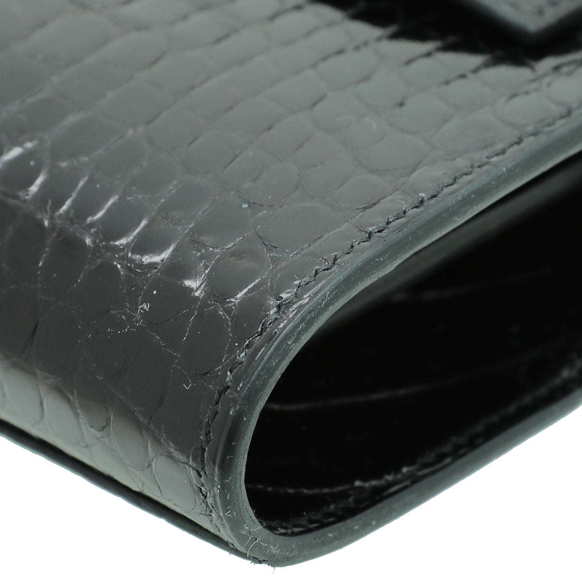 Hermes Noir Alligator To Go Mississippiensis Kelly Wallet