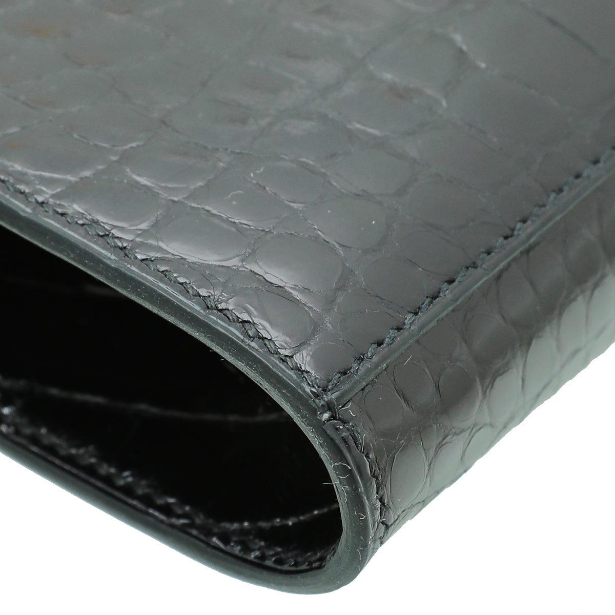 Hermes Noir Alligator To Go Mississippiensis Kelly Wallet