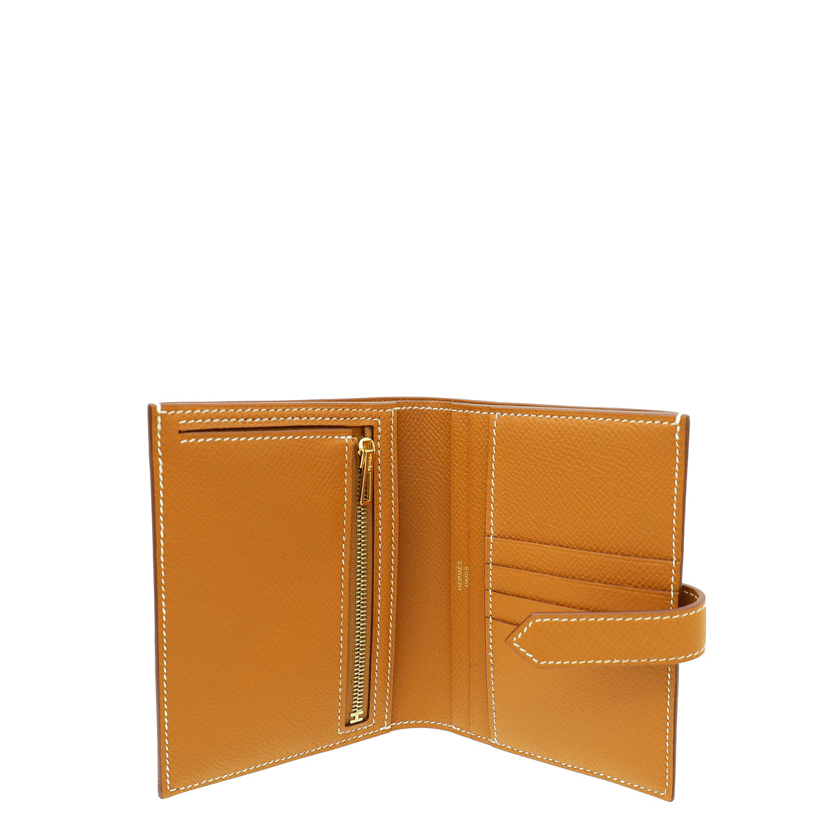 Hermes Gold Bearn Compact Wallet