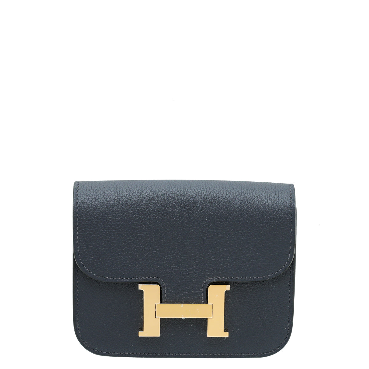 Hermes Blue Abysse Evercolor Constance Slim Wallet