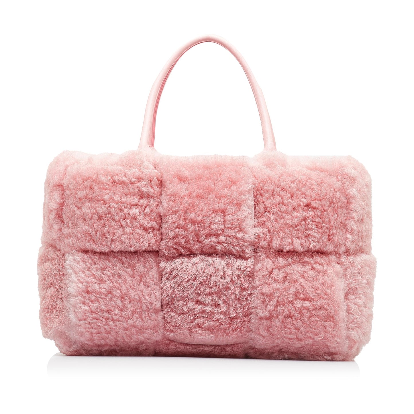 Pink Bottega Veneta Small Shearling Arco Tote