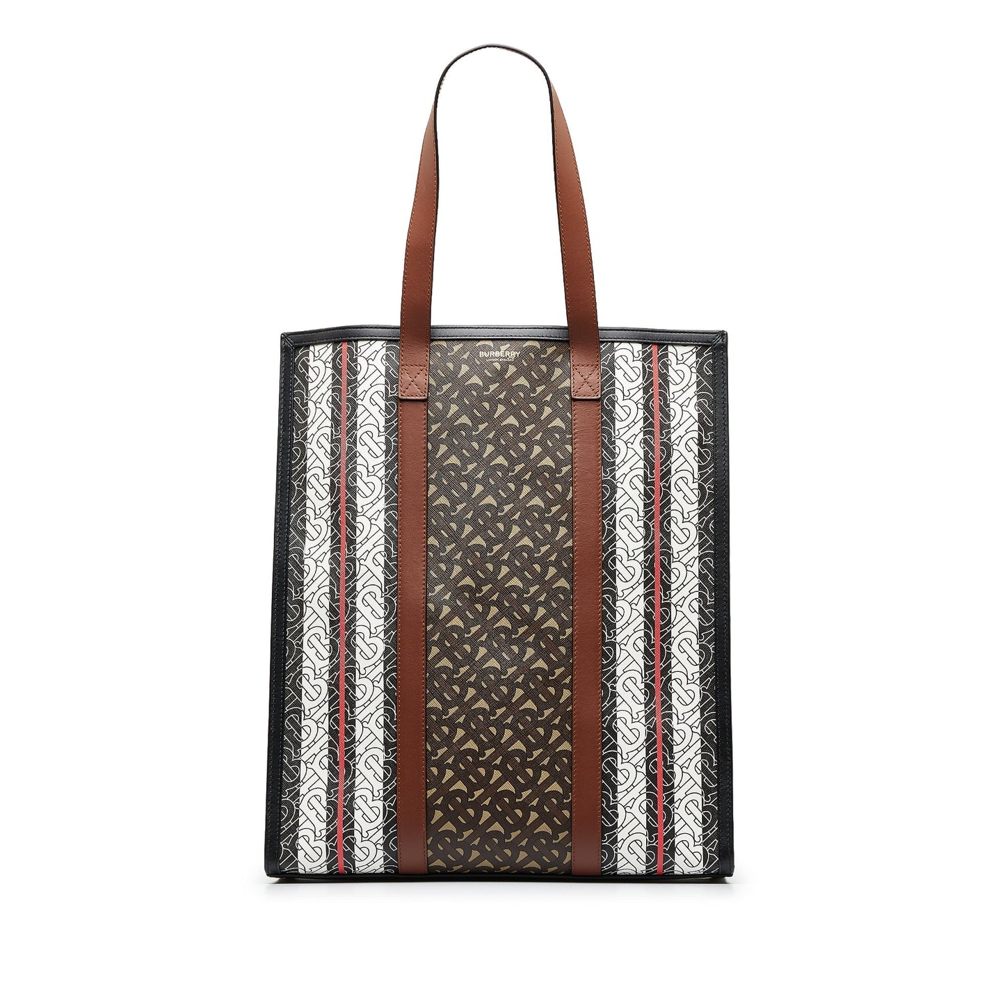 Brown Burberry Monogram Stripe E Tote Bag