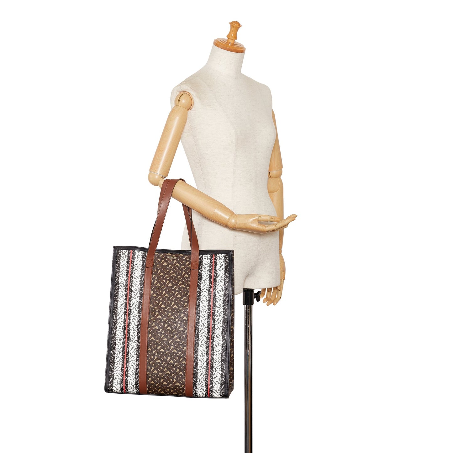 Brown Burberry Monogram Stripe E Tote Bag