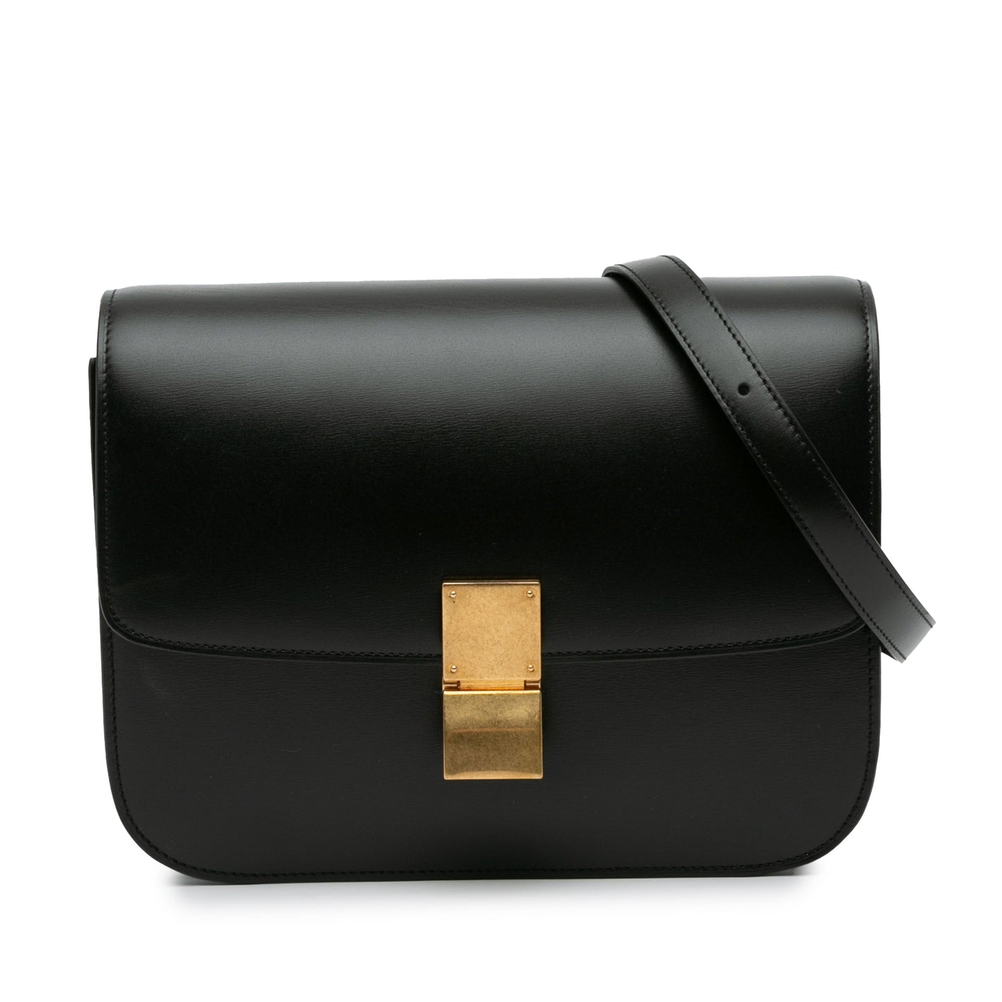 Celine Classic Box Medium Black Calfskin