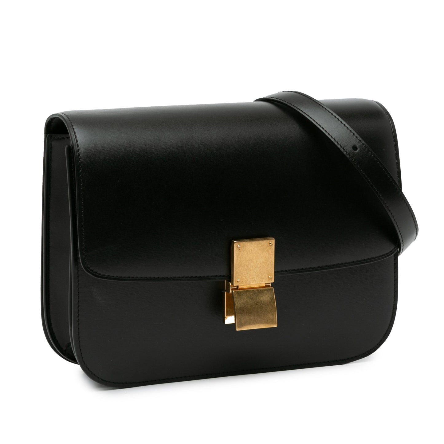 Celine Classic Box Medium Black Calfskin