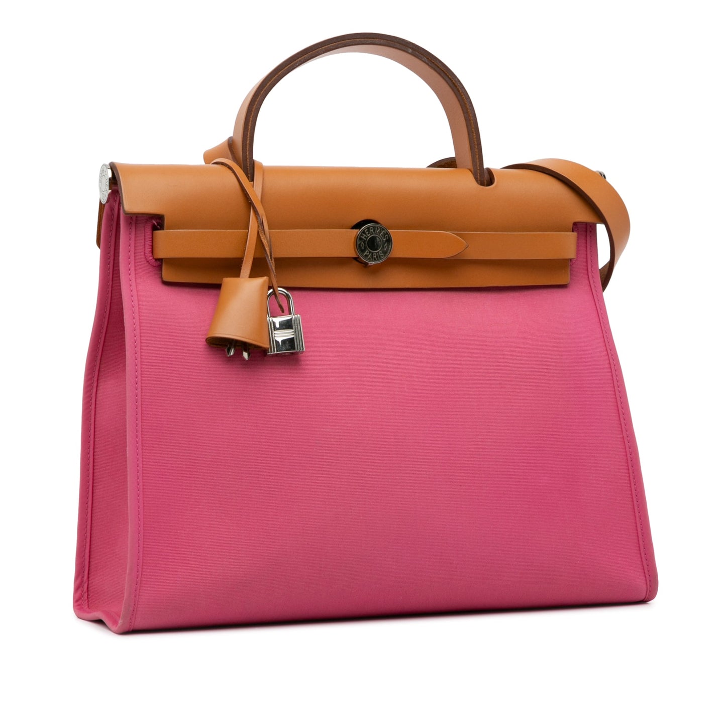 Hermès Herbag Zip 31 Pink Toile Palladium