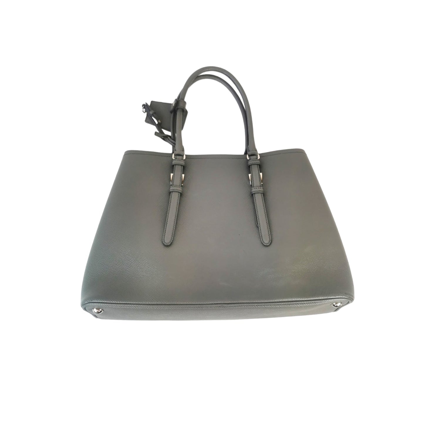 Prada Double Tote Bag Grey Saffiano