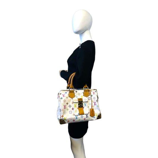 Louis Vuitton Speedy 30 White Multicolor Monogram Canvas