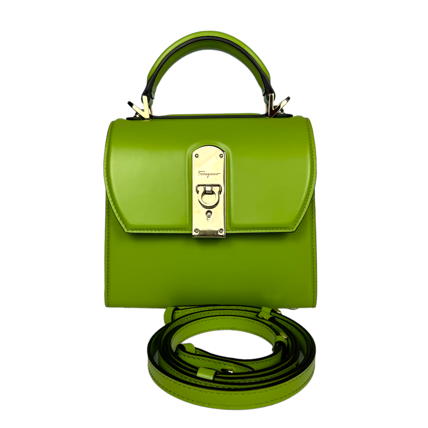 Salvatore Feragamo Iconic Top Handle S Green