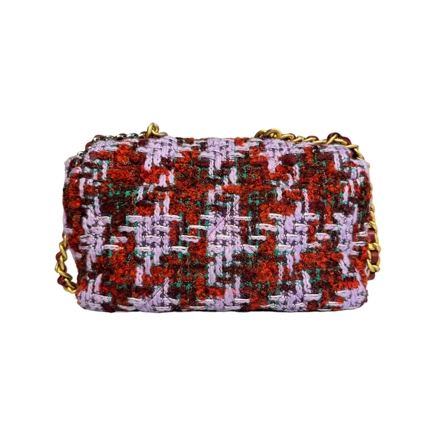 Chanel 19 Small Multicolor Tweed Gold