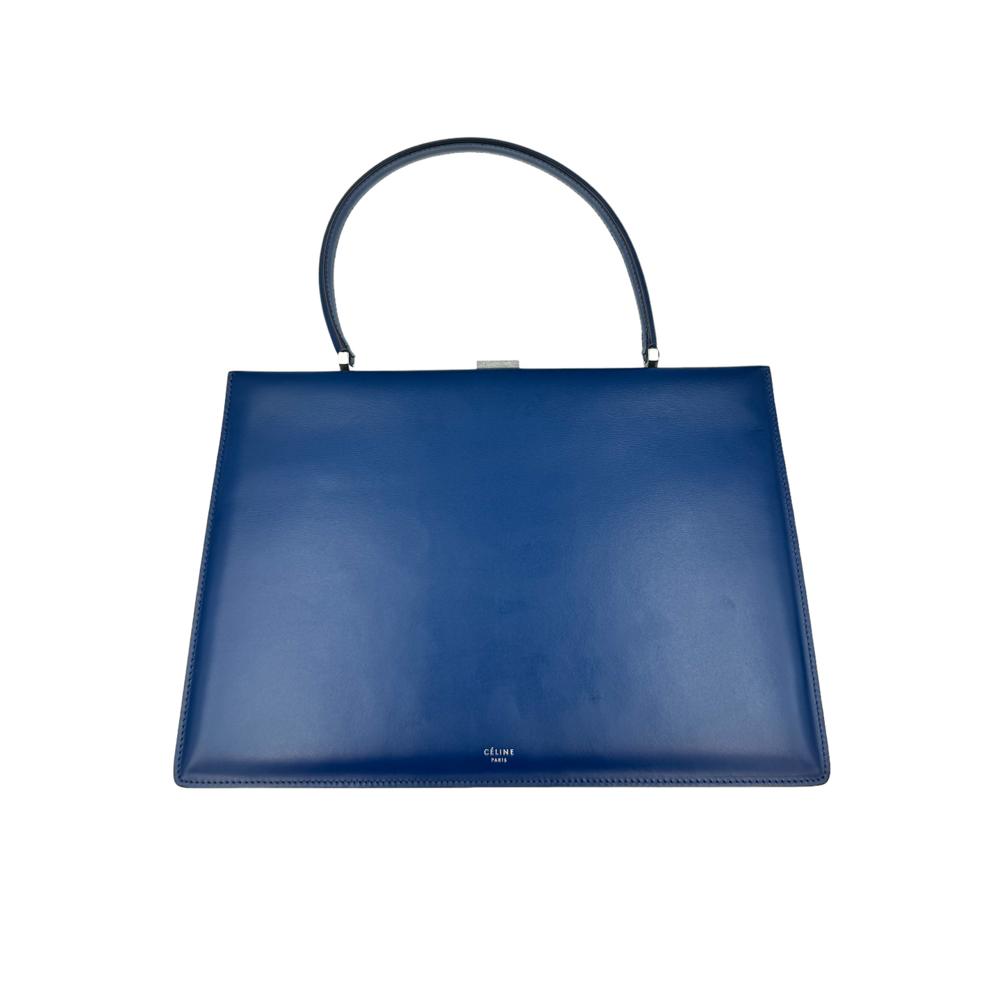 Celine Patina Clasp Bag Blue Boxcalf