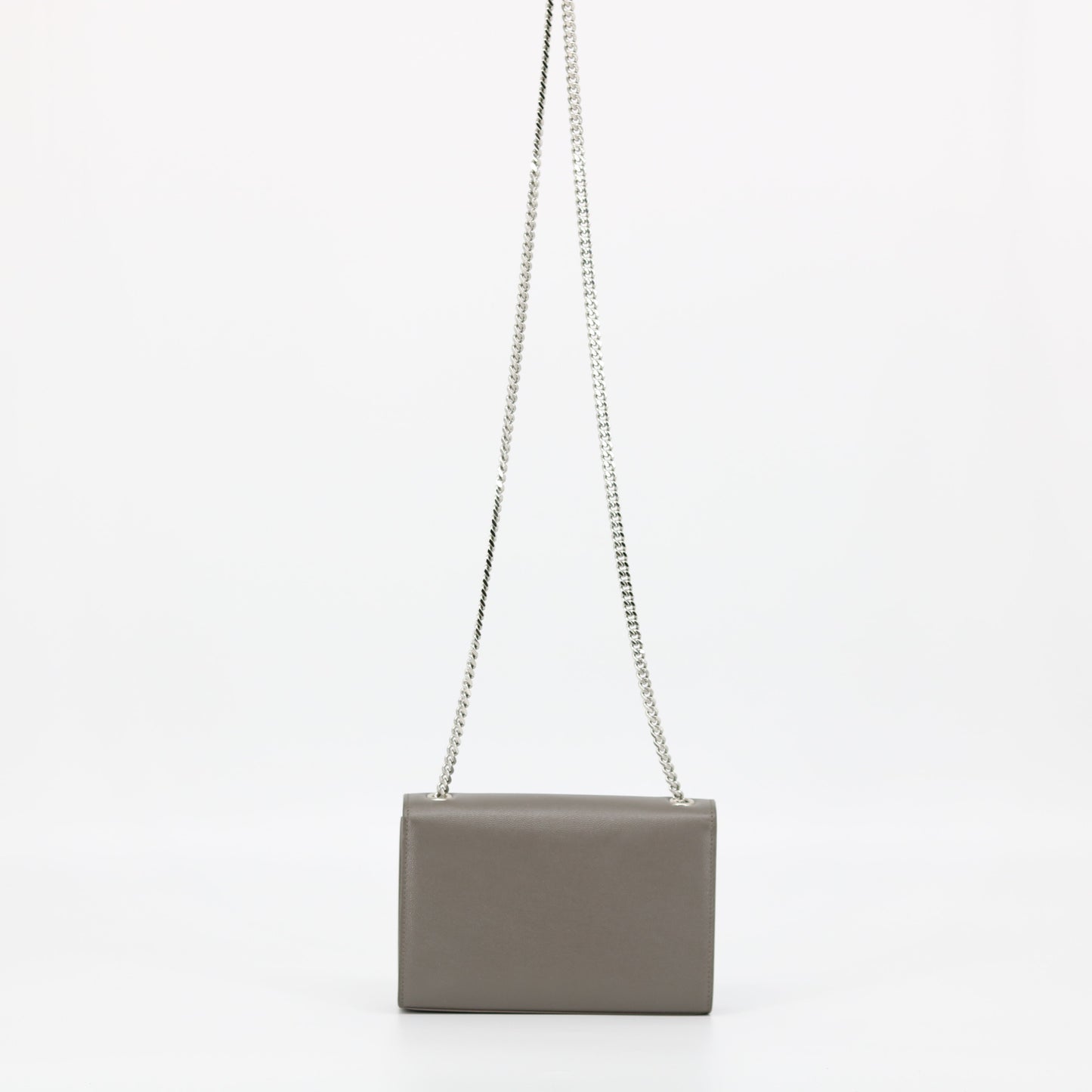 YSL Grey Monogram Leather Kate Bag