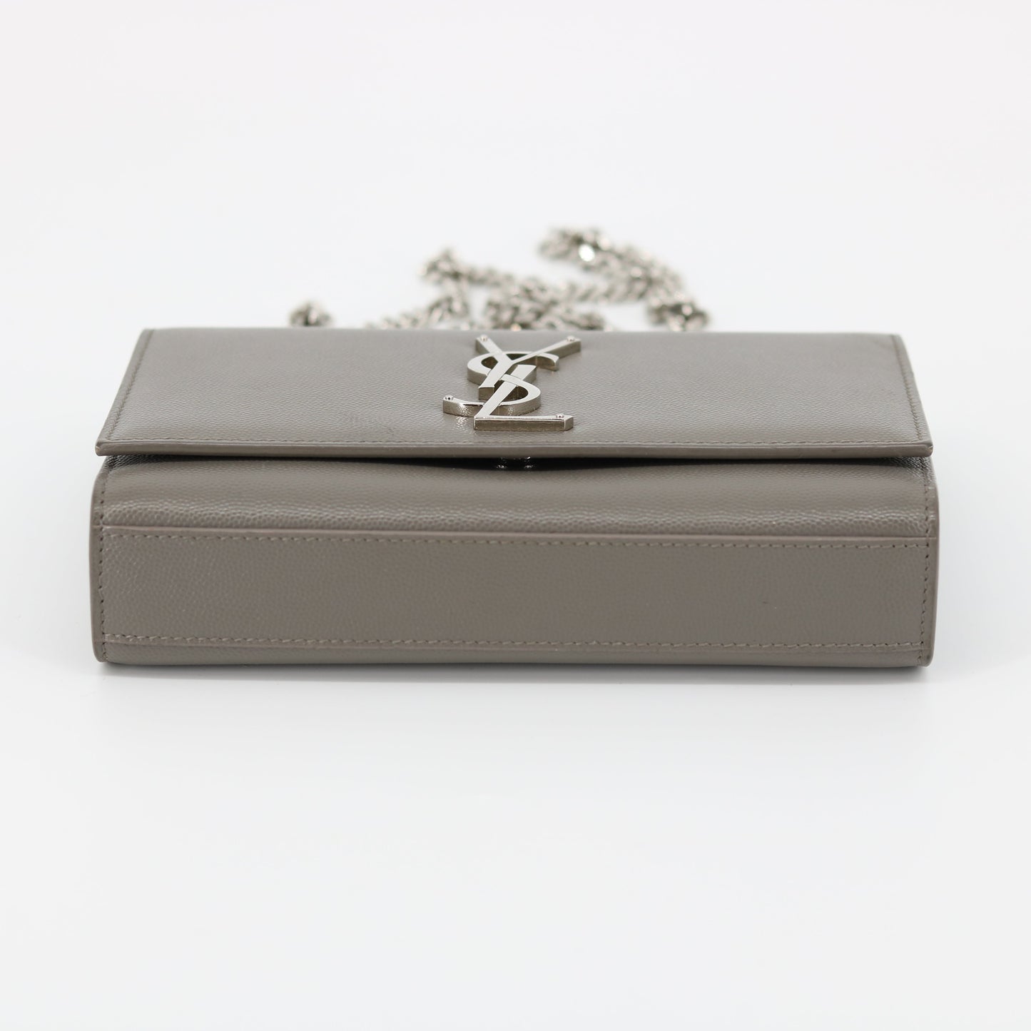 YSL Grey Monogram Leather Kate Bag